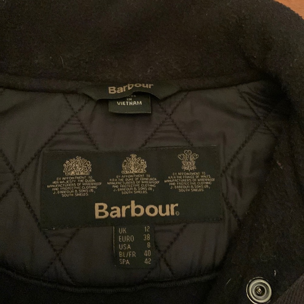 Barbour quilted jacket with corduroy collar